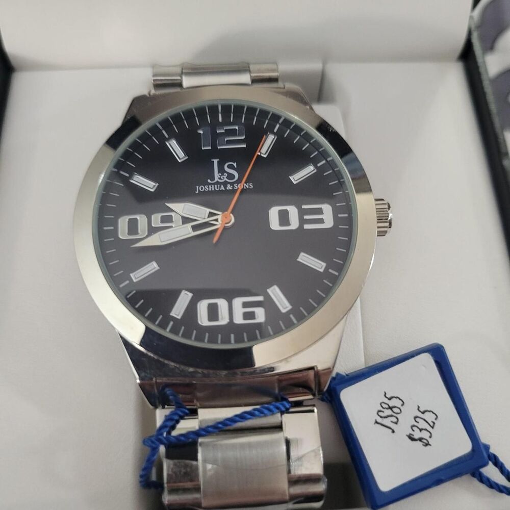 No-brand Men's Black and Silver Watch